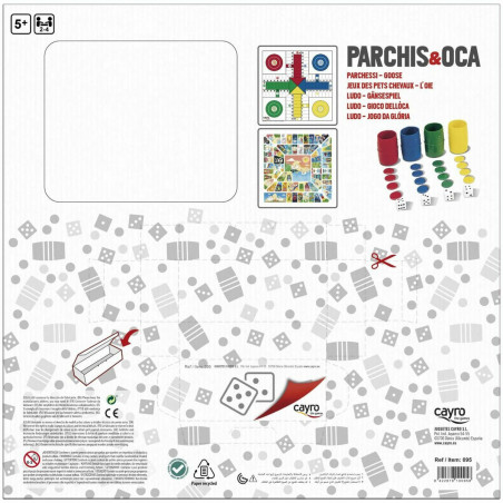 Tabellone per Parcheesi e Gioco dell'Oca Cayro 40 x 40 cm
