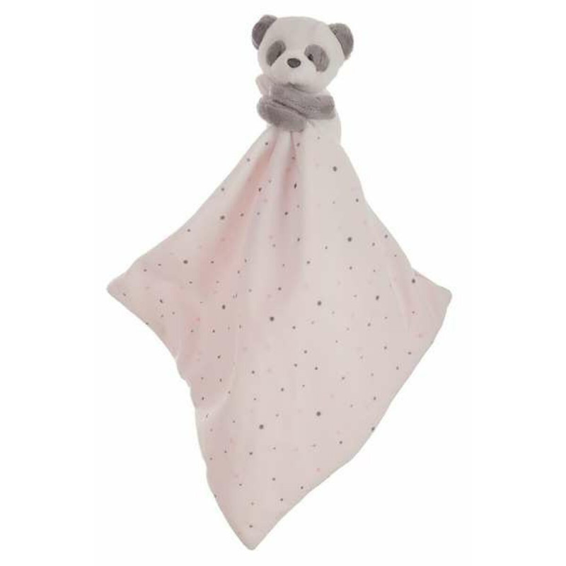 Doudou 25 x 25 cm Urso Panda Cor de Rosa