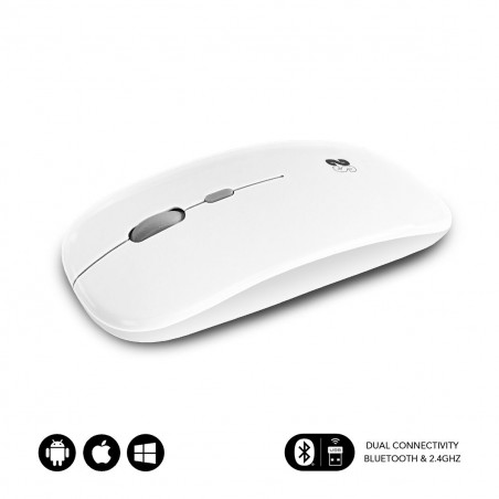 Wireless Bluetooth Mouse Subblim SUBMO-DFLAT21 White 1600 dpi