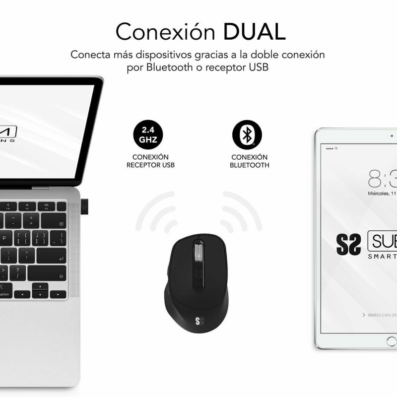 Mouse Ottico Mouse Ottico Subblim SUBMO-EDCON01 Nero 2400 dpi