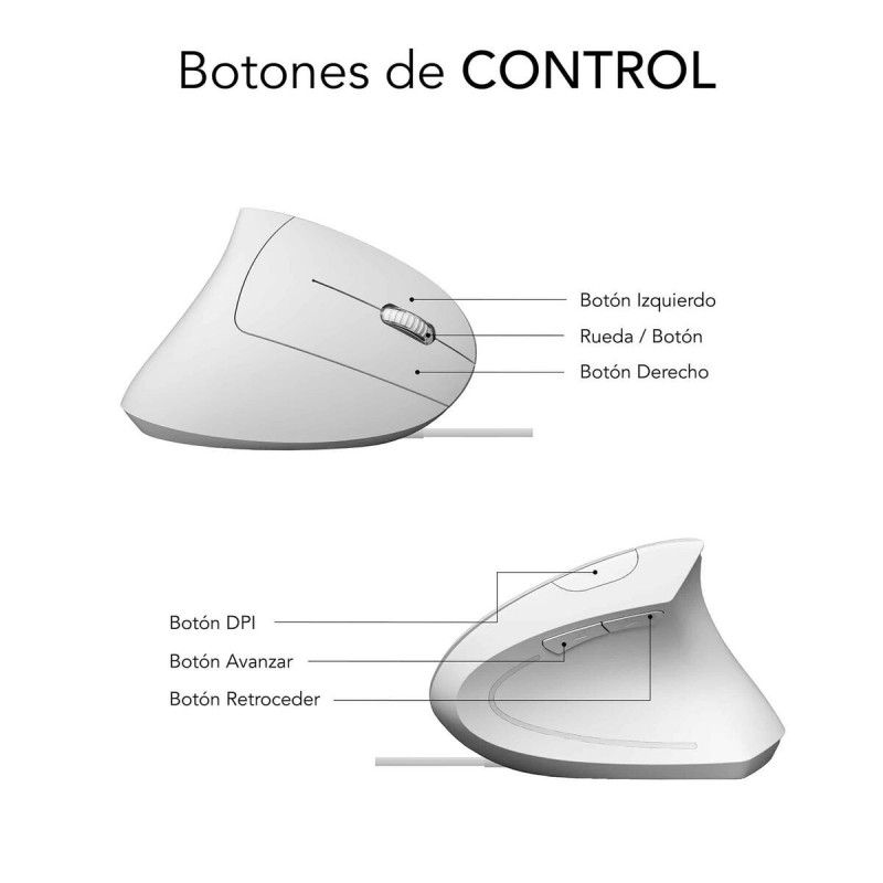 Rato Ergonómico Ótico Subblim SUBMO-EDGVU02 Branco 1600 dpi
