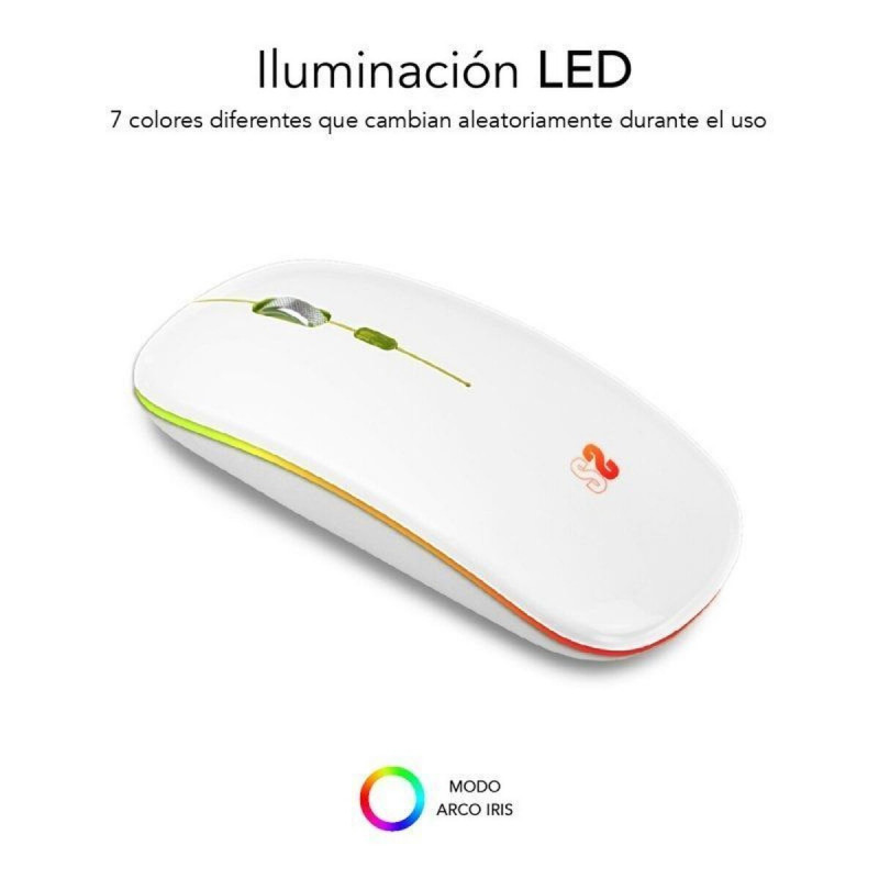 Mouse Bluetooth Wireless Subblim SUBMO-LDFLAT2 Bianco 1600 dpi