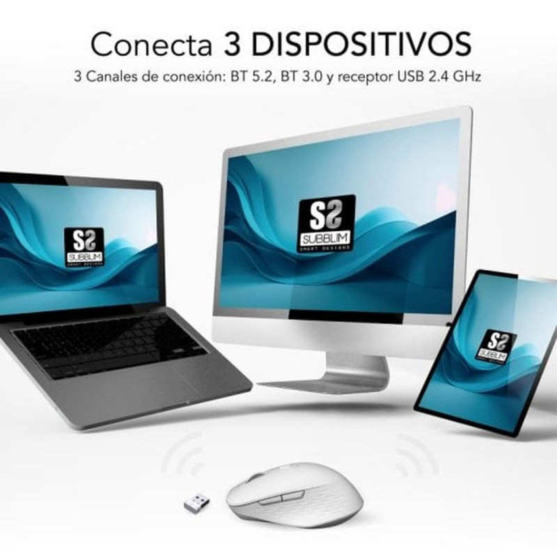 Rato sem Fios Subblim SUBMO-EDCUR01 Preto 1600 dpi