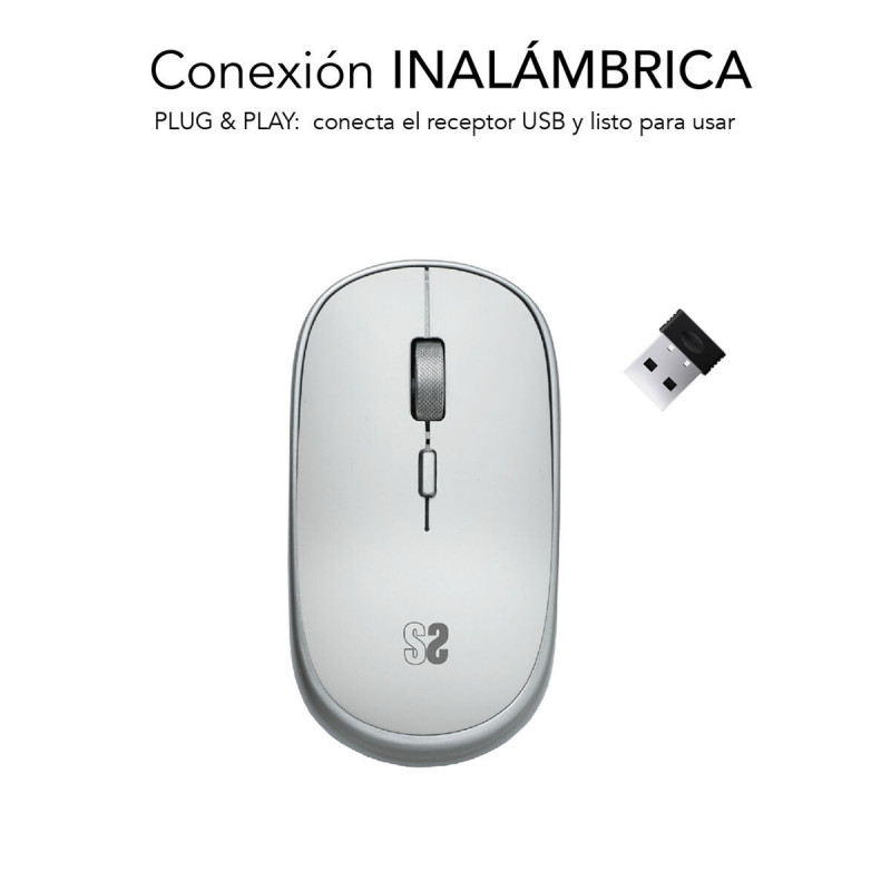 Wireless Mouse Subblim SUBMO-RFM0001 Silver 1600 dpi