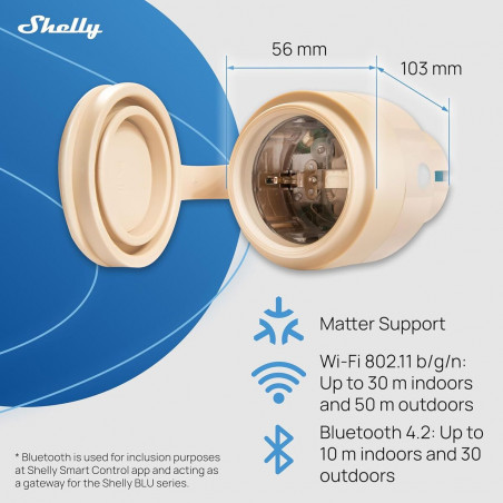 Presa Intelligente Shelly S3PL-20112EU Wi-Fi