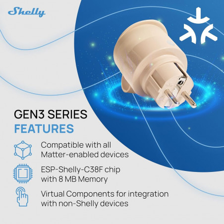 Smart Plug Shelly S3PL-20112EU Wi-Fi
