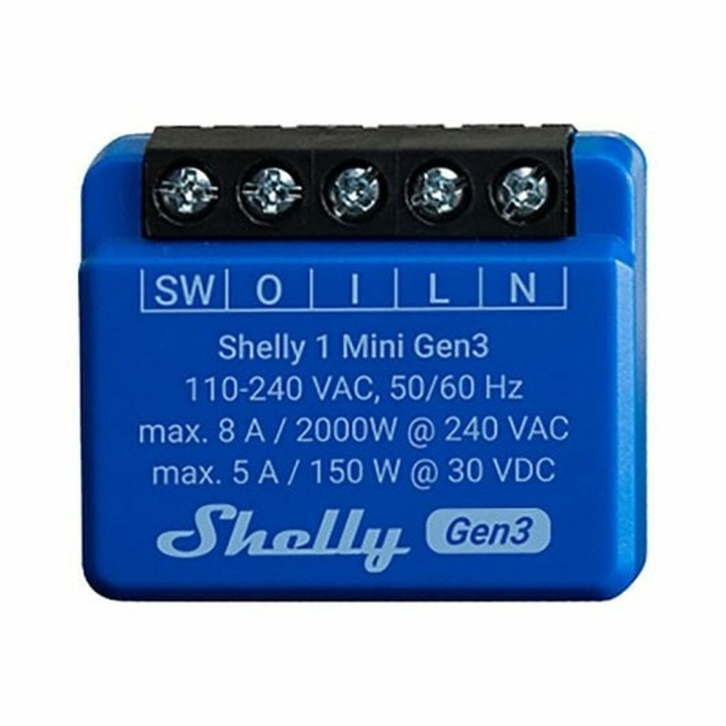 Smart Plug Shelly MINI 1 GEN3 RELE WIFI BT Bluetooth Wi-Fi Bluetooth 4.2