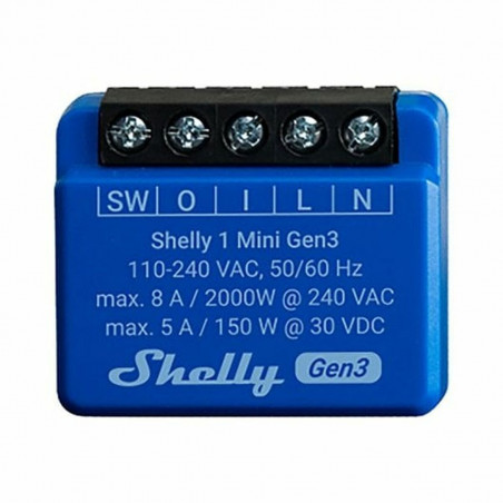 Smart Plug Shelly MINI 1 GEN3 RELE WIFI BT Bluetooth Wi-Fi Bluetooth 4.2