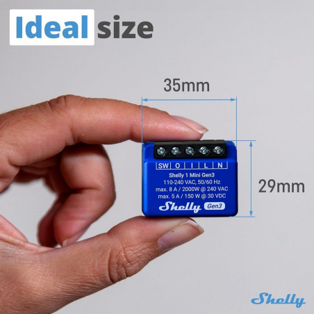 Tomada Inteligente Shelly MINI 1 GEN3 RELE WIFI BT Bluetooth Wi-Fi Bluetooth 4.2