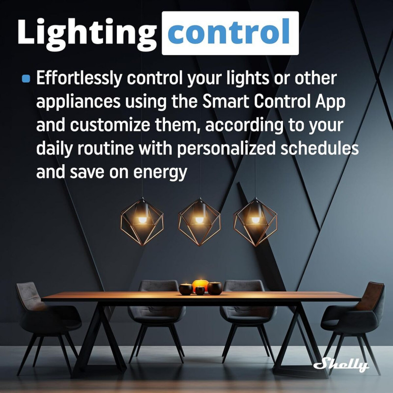 Prise Intelligente Shelly MINI 1 GEN3 RELE WIFI BT Bluetooth Wi-Fi Bluetooth 4.2