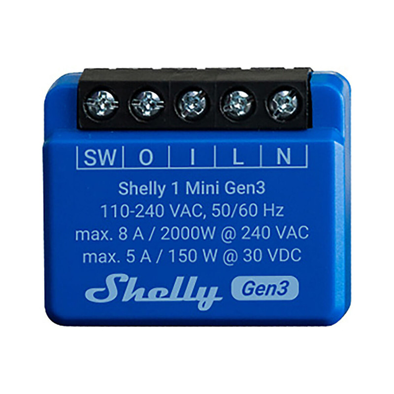 Presa Intelligente Shelly MINI 1 GEN3 RELE WIFI BT Bluetooth Wi-Fi Bluetooth 4.2