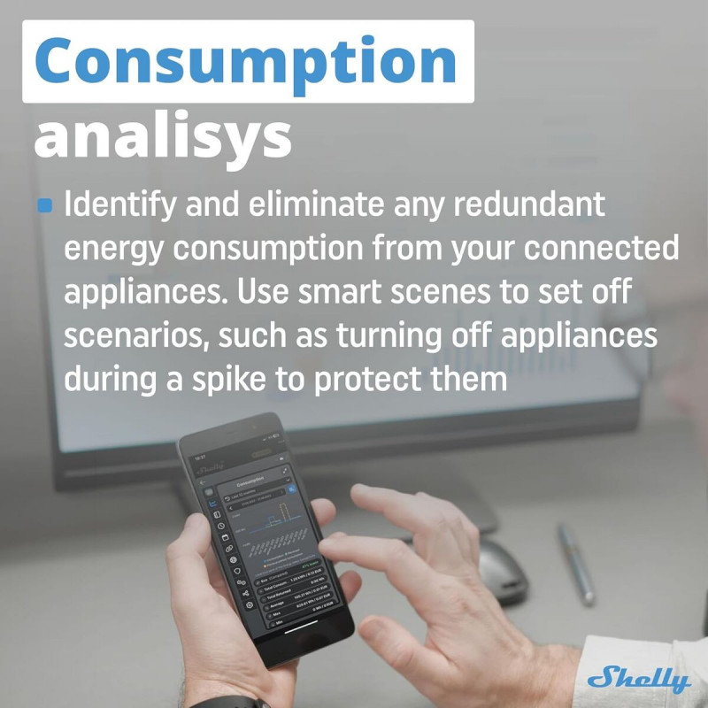 Smart Plug Shelly MINI 1PM GEN3 Bluetooth Wi-Fi Bluetooth 4.2