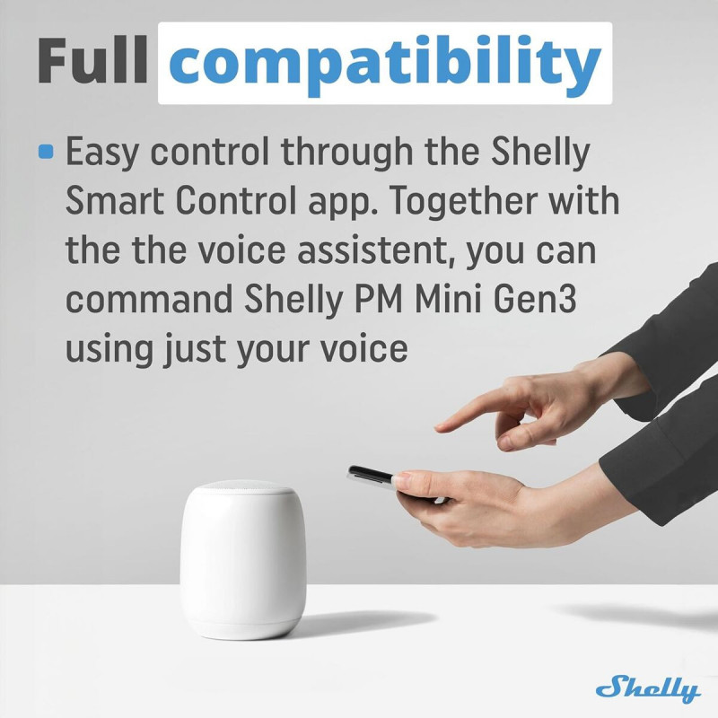 Presa Intelligente Shelly MINI 1PM GEN3 Bluetooth Wi-Fi Bluetooth 4.2