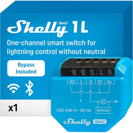 Tomada Inteligente Shelly S3SW-0A1X1EUL Bluetooth Wi-Fi 230 V 10 A