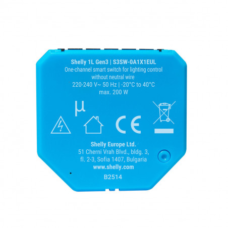 Prise Intelligente Shelly S3SW-0A1X1EUL Bluetooth Wi-Fi 230 V 10 A