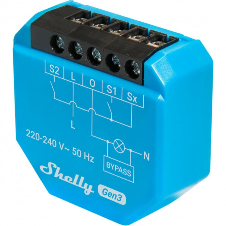 Prise Intelligente Shelly S3SW-0A2X4EUL Bluetooth Wi-Fi 230 V 16 A