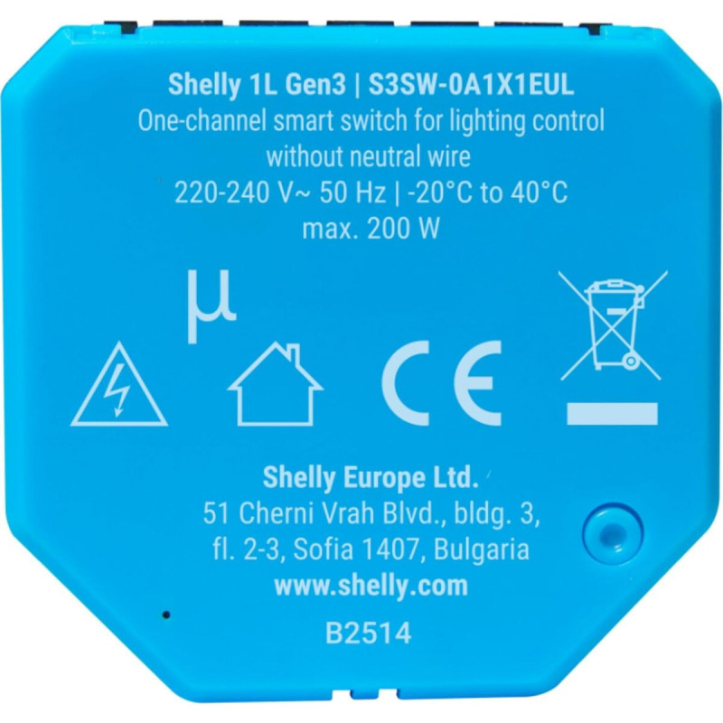 Tomada Inteligente Shelly S3SW-0A2X4EUL Bluetooth Wi-Fi 230 V 16 A