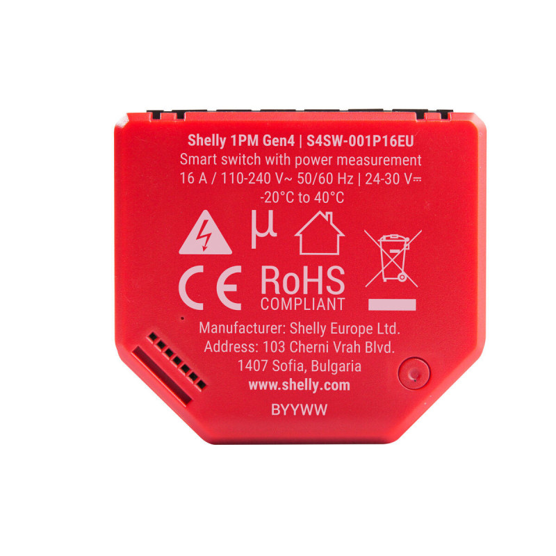 Intelligenter Stecker Shelly S4SW-001P16EU Bluetooth Wi-Fi Bluetooth 5.0 10 A