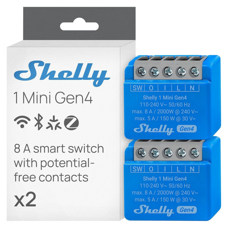 Prise Intelligente Shelly S4SW-001X8EUU Bluetooth Wi-Fi Bluetooth 5.0