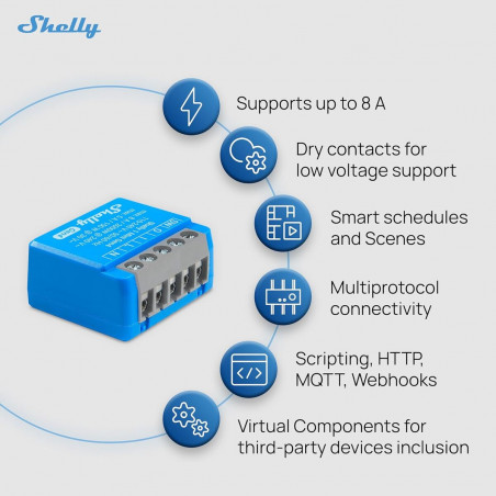 Tomada Inteligente Shelly S4SW-001X8EUU Bluetooth Wi-Fi Bluetooth 5.0
