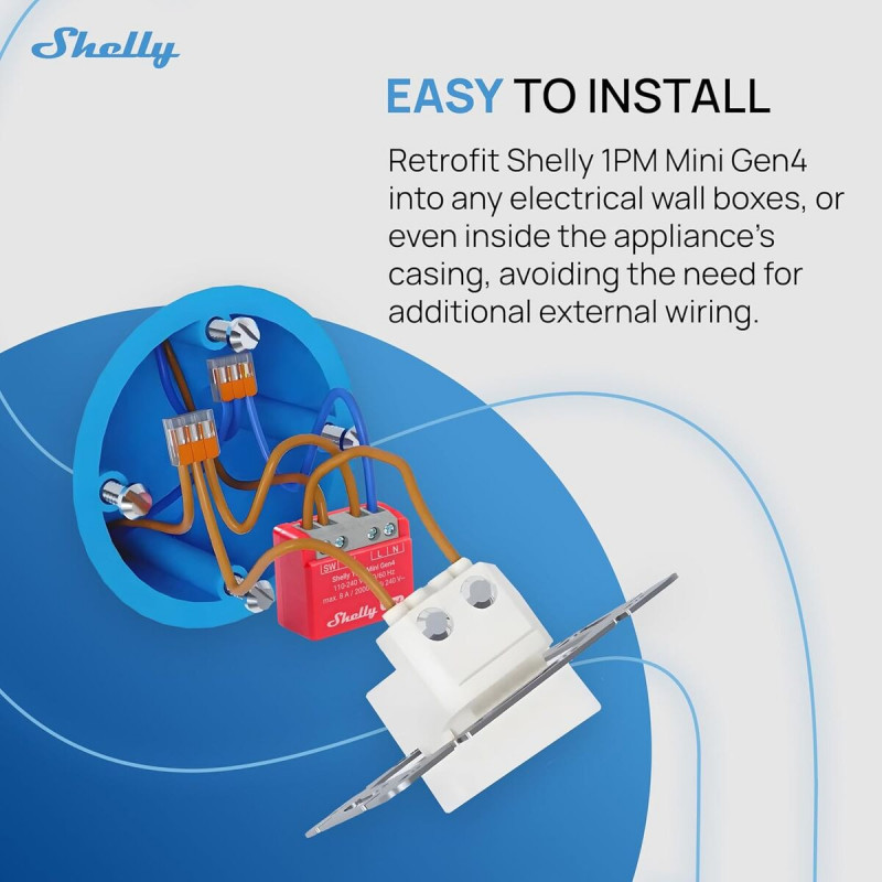 Tomada Inteligente Shelly S4SW-001P8EU Bluetooth Wi-Fi Bluetooth 5.0