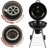 Coal Barbecue with Wheels Aktive Textilene 57 x 86 cm Black