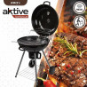 Coal Barbecue with Wheels Aktive Textilene 57 x 86 cm Black