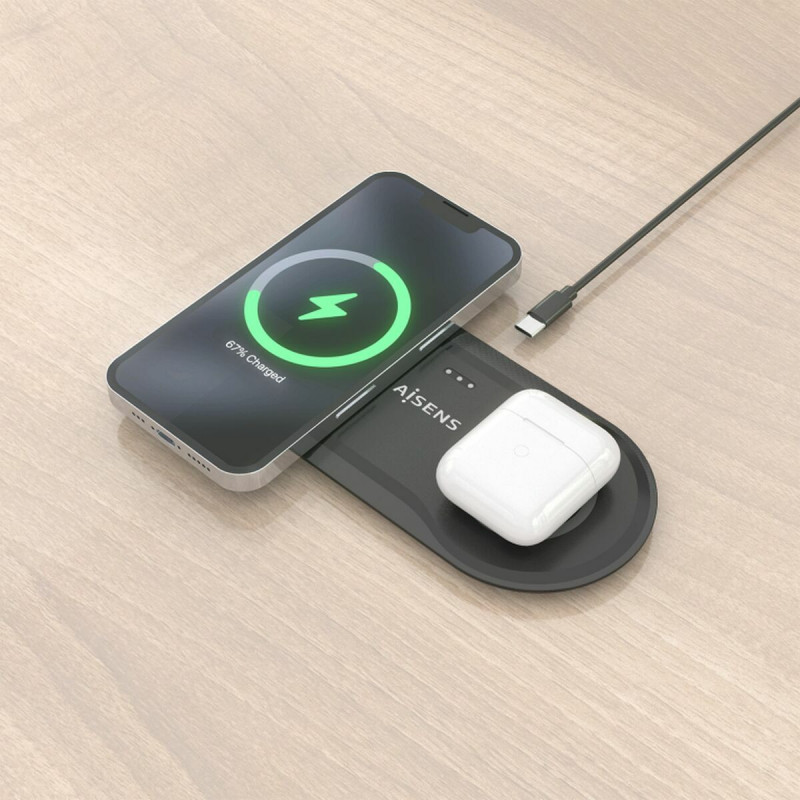 Cordless Charger Aisens ASCH-15W2WC060-BK Black