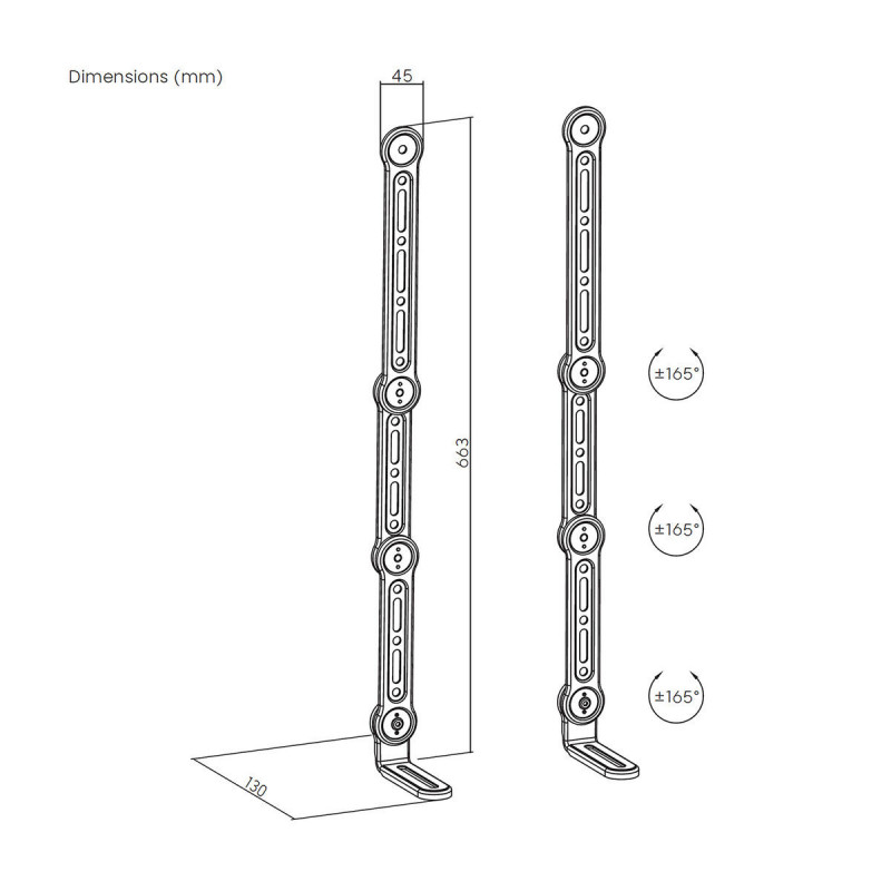 Support réglable Aisens SPK04U-377 Noir