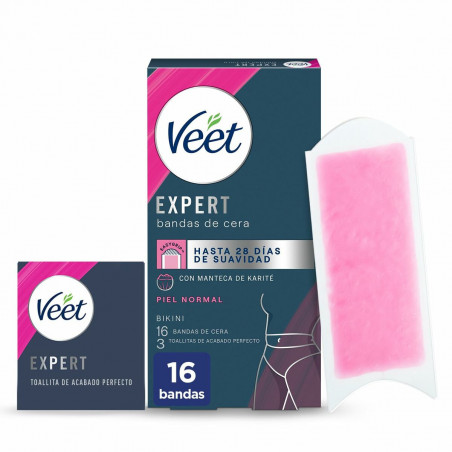 Bandas Depilatórias Corporais Veet Expert Bikini (16 Unidades)