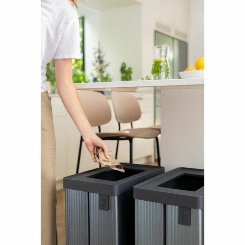 Cubo de Basura para Reciclaje Curver VERTO Gris 54 L Plástico
