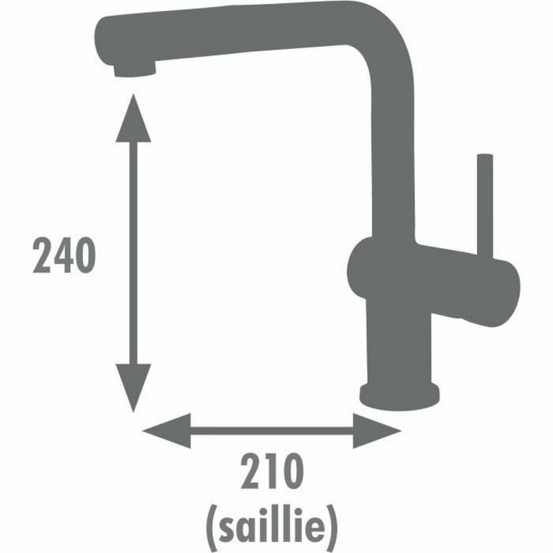 Grifo Monomando Edouard Rousseau SQUARE Negro Acero Inoxidable Forma de C