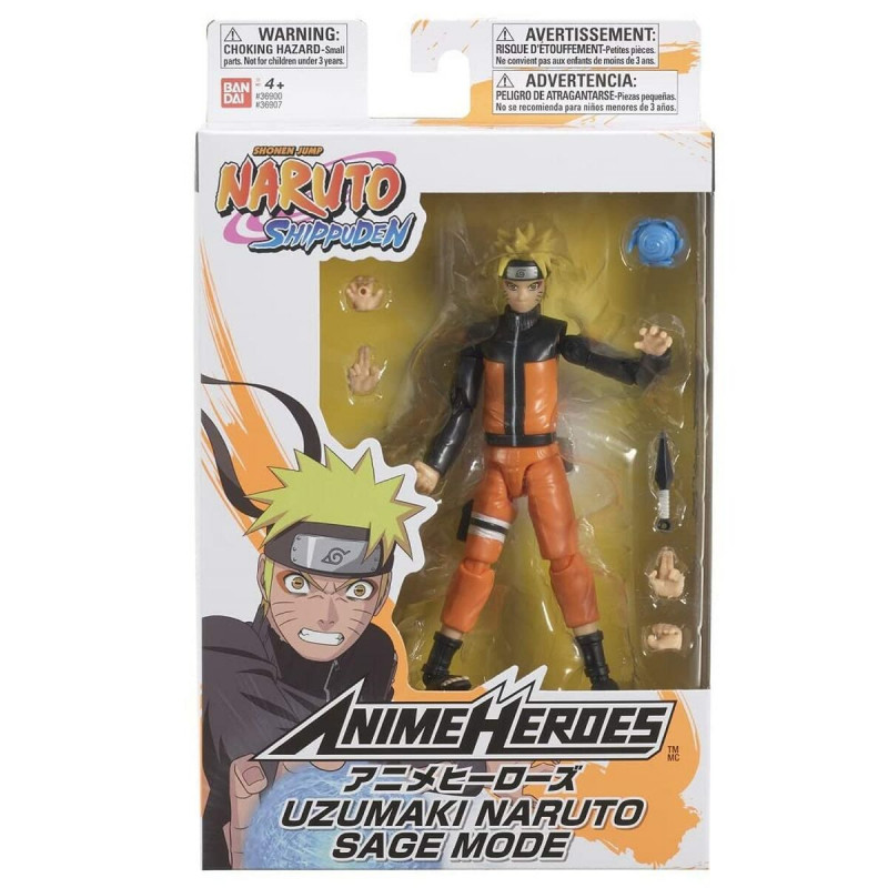 Statuetta Articolata Naruto Anime Heroes - Uzumaki Naruto Sage Mode 17 cm