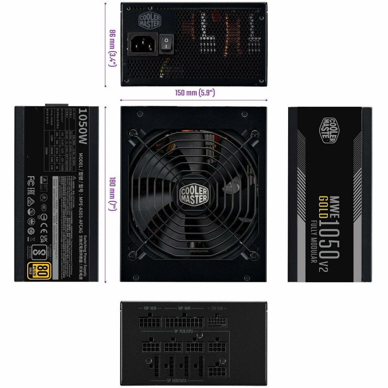 Stromquelle Cooler Master MWE Gold ATX 1050 W