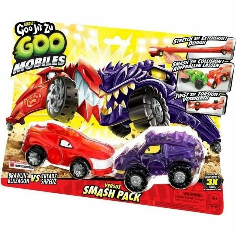 Set veicoli Moose Toys GOO MOBILES - BLAZAGON VS TREADS SHREDZ Rosso