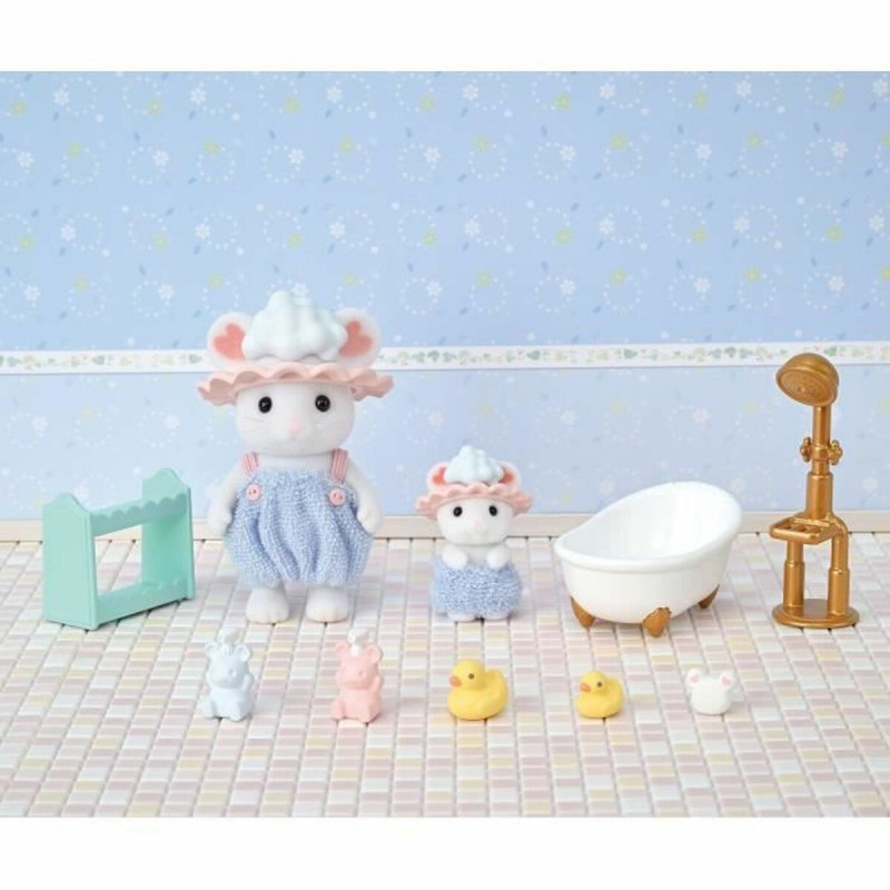Figura articulada Sylvanian Families Baño de malvaviscos de los hermanos ratones animais