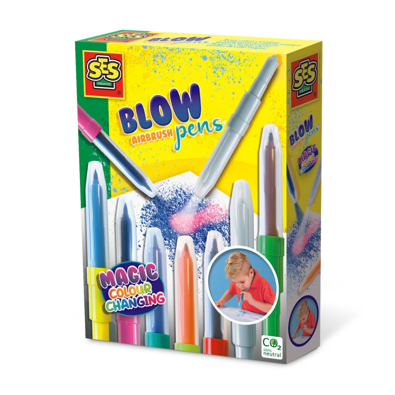 Conjunto de Canetas de Feltro SES Creative Blow Airbrush Pens