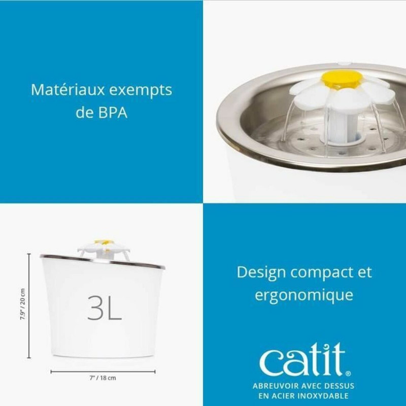 Fontana per Animali Domestici Catit Bianco Plastica/Acciaio inossidabile