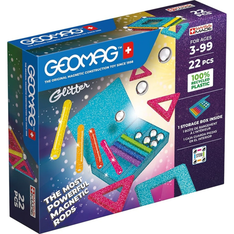 Playset Geomag Glitter (22 Pezzi)