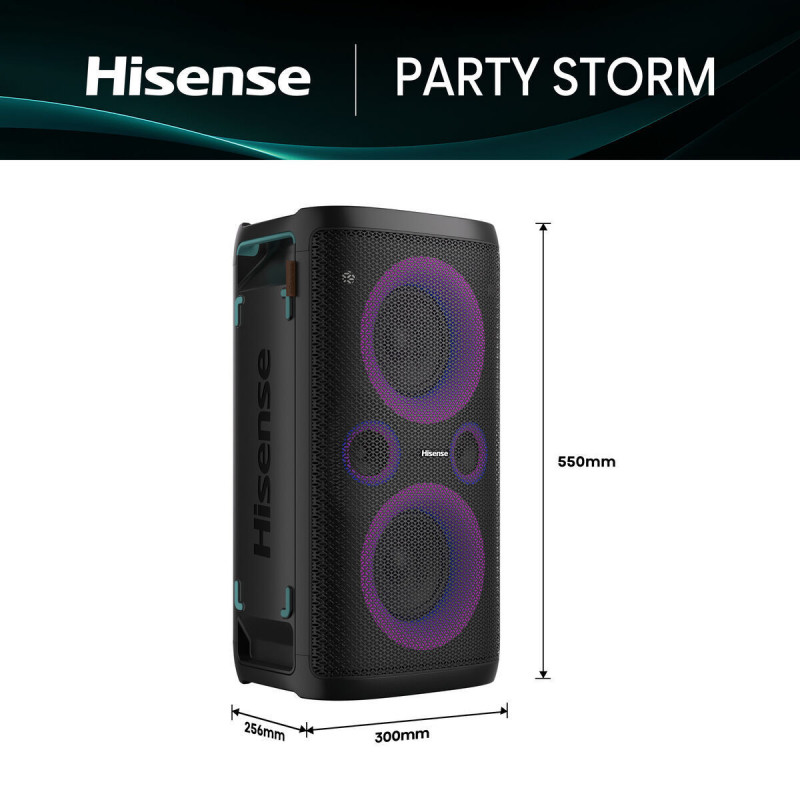 Altifalante Bluetooth Portátil Hisense Preto 300 W