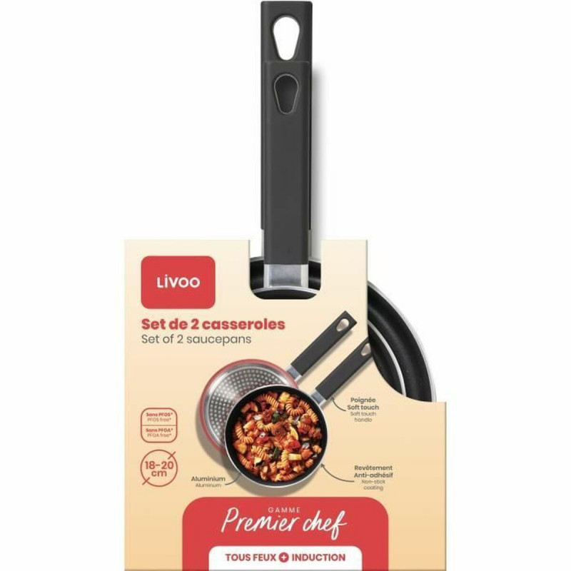 Conjunto de Tachos Livoo Vermelho Silicone 2 Peças (2 Unidades)