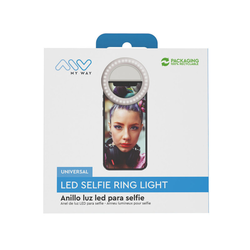 Arco de Luz Recarregável para Selfies Muvit MWCHL0007 Branco