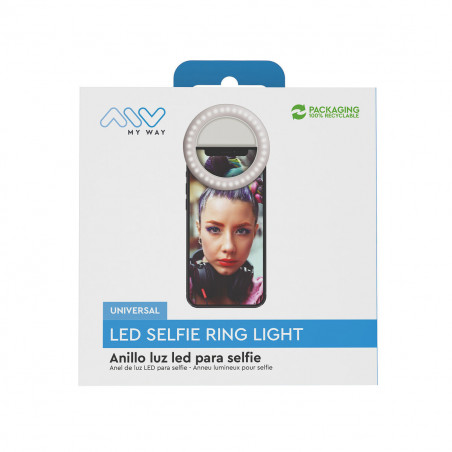 Rechargeable Selfie Ring Light Muvit MWCHL0007 White