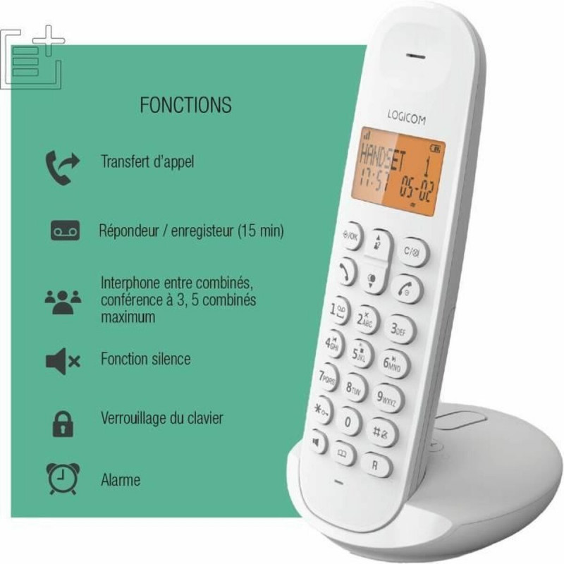 Kabelloses Telefon Logicom DECT ILOA 155T SOLO Weiß
