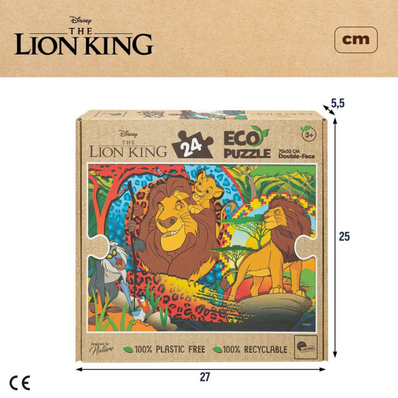 Puzzle per Bambini The Lion King Double-face 24 Pezzi 70 x 1,5 x 50 cm (12 Unità)
