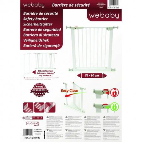 Sicherheitsbarriere WEBABY MOBI Weiß 73-80 cm