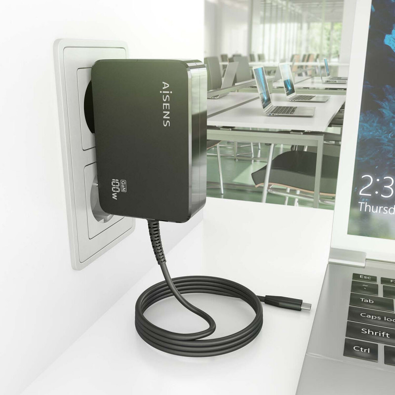 Chargeur d'ordinateur portable Aisens ASCH-1PD100WL50-BK 1,8 m
