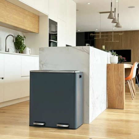 Secchio della spazzatura Kitchen Move Grigio Acciaio inossidabile 60 L