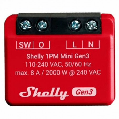 Wi-Fi-Schaltmodul Shelly Mini 1PM Gen3 Bluetooth Wi-Fi Bluetooth 4.2