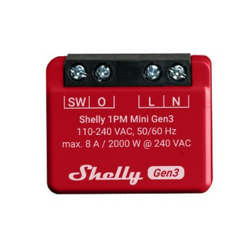 Wi-Fi-Schaltmodul Shelly Mini 1PM Gen3 Bluetooth Wi-Fi Bluetooth 4.2